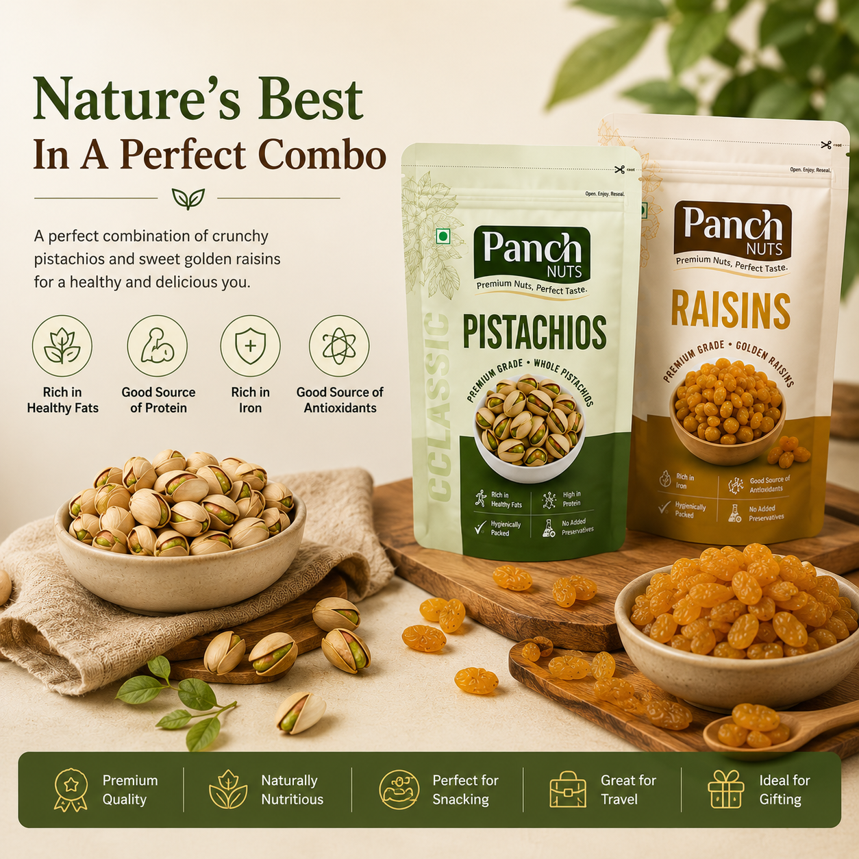Panch Nuts Pistachios & Raisins Combo