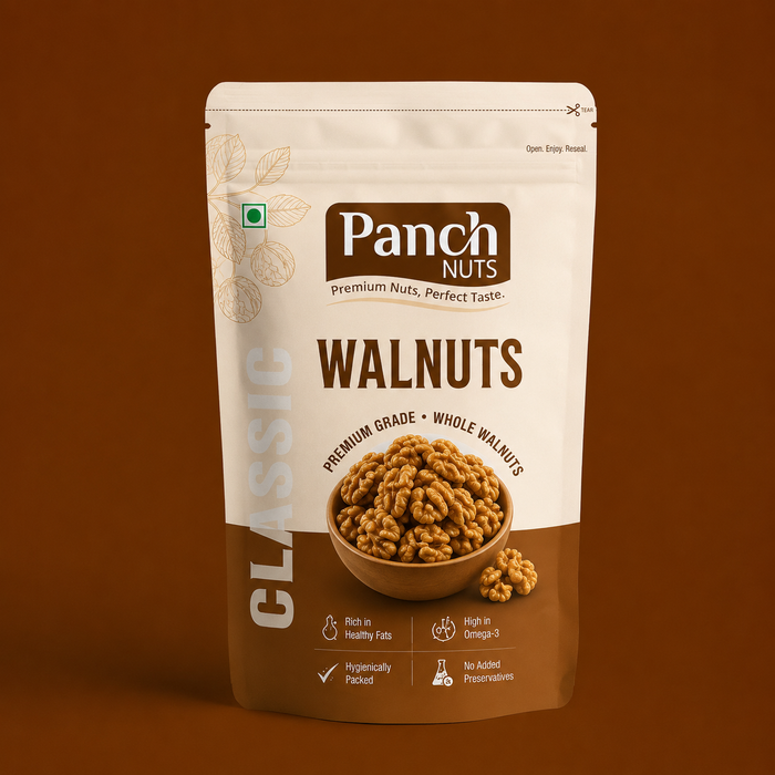 PanchNuts Premium Quality Walnuts (Akhrot) – 100% Natural & Fresh | Rich in Omega-3, Protein & Fiber | Healthy Dry Fruits for Daily Nutrition