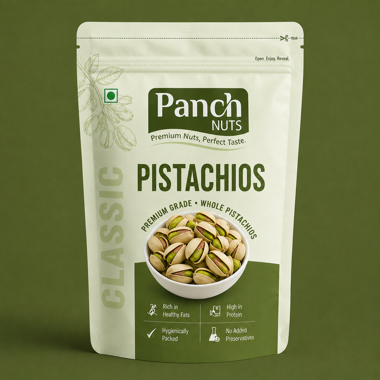 PanchNuts Premium Quality Pistachios (Pista) – 100% Natural & Fresh | Crunchy Dry Fruits Rich in Protein, Fiber & Antioxidants | Healthy Daily Nutrition