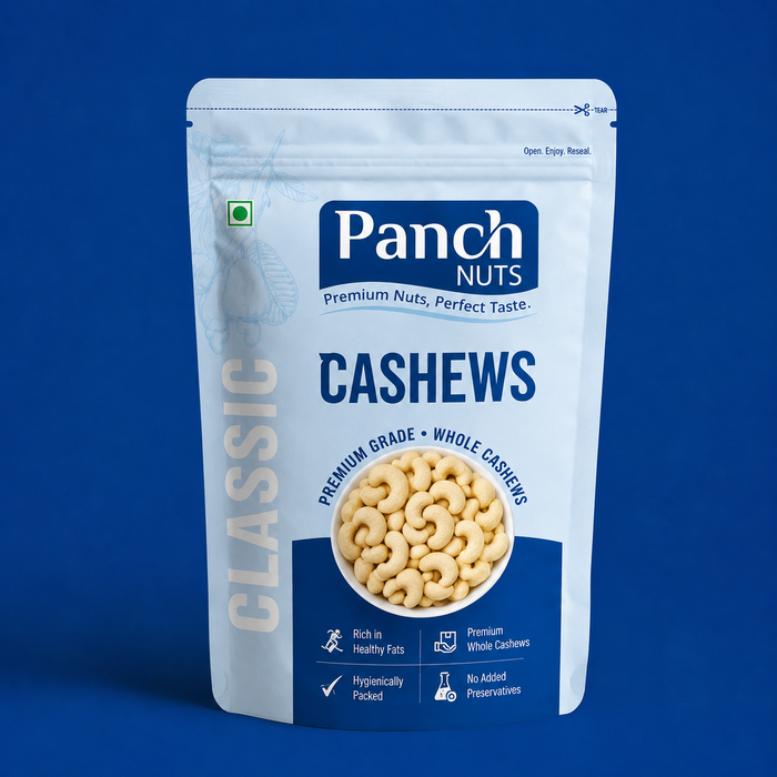 PanchNuts Premium Quality Cashews (Kaju) – 100% Natural, Crunchy & Fresh | Rich in Healthy Fats & Protein | Daily Nutrition Dry Fruits